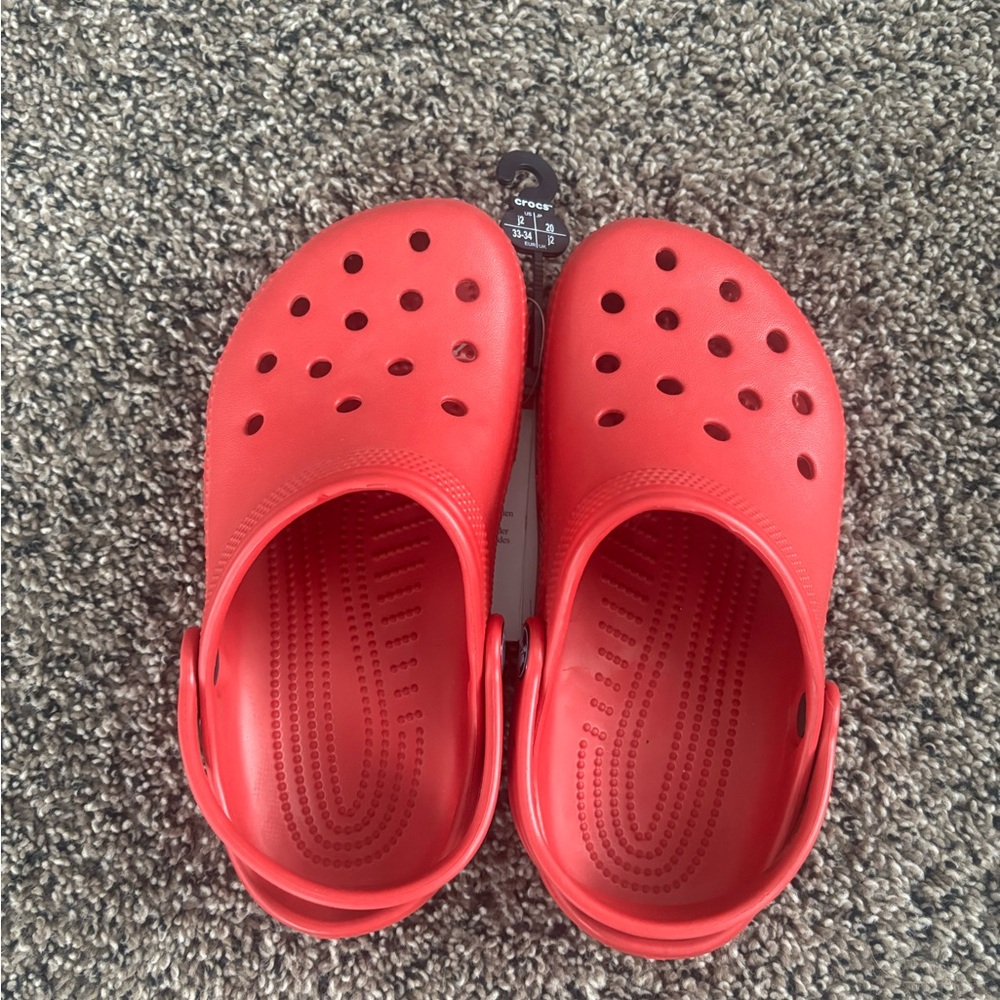 CROCS Kids Red Classic Clog Size J2
